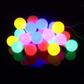 Frosted Bulb Shape String Lights Globe Ball LED, 16.5ft 5 Meter 20 LED's Waterproof Plug in,Hanging Indoor/Outdoor Fairy Light for Bedroom, Xmas Tree, Decor, Diwali Decoration Light (Multicolor)