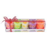 Multicolor Flower Pillar Candles for Special Occasion and Event Decoration (Pack of 5)