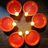 Water Sensor Electric LED Diyas Flameless & Smokeles Diwali Light Diya Warm Lights