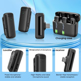 Professional Dual Wireless Mic with Charging Case