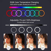 Coku 10 inch RGB RingLights with Stand 7 Feet Tripod Stand for Phone & Camera (Multicolor)