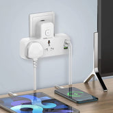 2500W 10A Extension Power Board Strip with USB Ports & 2 Power Socket with Touch Night Lamp