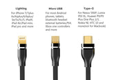 3 in 1 Nylon Braided Fast Charging Cable (1.2M)