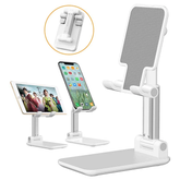 Adjustable Aluminium Foldable Mobile Phone & Tablet Stand (White)