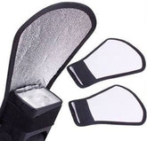 Camera Flash Light Diffuser Set of 3 Silver White & Camera Soft Mini Flash Bounce Diffuser Cap for Canon Nikon Sony (White, Silver)