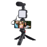 YouTube Vlogging Kit with Tripod & Mic for Mobile Phone - Video Filmmaker Mini Tripod with Shotgun Video Microphone