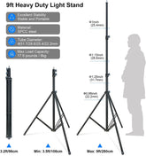 Photography Light Tripod 9 Feet Stand for Ring Light, Reflector & More Ideal for Outdoor Indoor Shoots