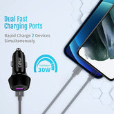 30 Watt Super Fast Car Charger (Black)