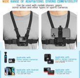 Mobile Phone Chest Strap Mount GoPro Chest Harness Holder for VLOG/POV
