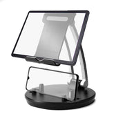 2 in 1 Mobile Phone & Tablet Stand Sturdy & Heavy Metal Base with Cable Cliping for Tab, Tablet & Smartphone