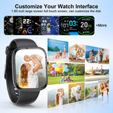 Coku CSW02 Smart Watch 1.85" HD Touch Screen for all Men & Women with Calling Funcation (Black)
