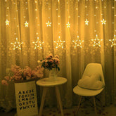 Curtain Star Light for Decoration String Light (12 Star, Warm White)