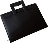 Leatherette Document File Folder with Full Adjustable Handle (Black)