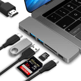 USB C Hub Adapter 7 in 1 Type C Hub for MacBook Pro and USB C to HDMI, Thunderbolt 3 & TF/SD Card Reader, 100W USB-C Power Delivery, 2 USB 3.0 Ports
