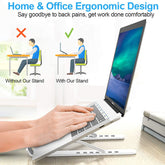 Adjustable Aluminum Foldable Portable Laptop Stand (Silver)