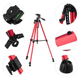 55-Inch Aluminum Tripod Stand with Clip (Red)