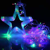 12 RGB Stars String Lights Curtains Light Led (Multicolor)