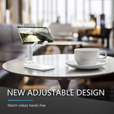 Adjustable Aluminium Foldable Mobile Phone & Tablet Stand (White)