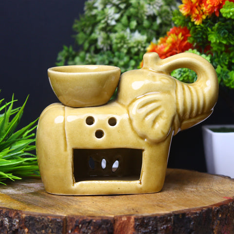 Hathi Shaped Ceramic Aroma Diffuser And Oil Burner For Aromatherapy