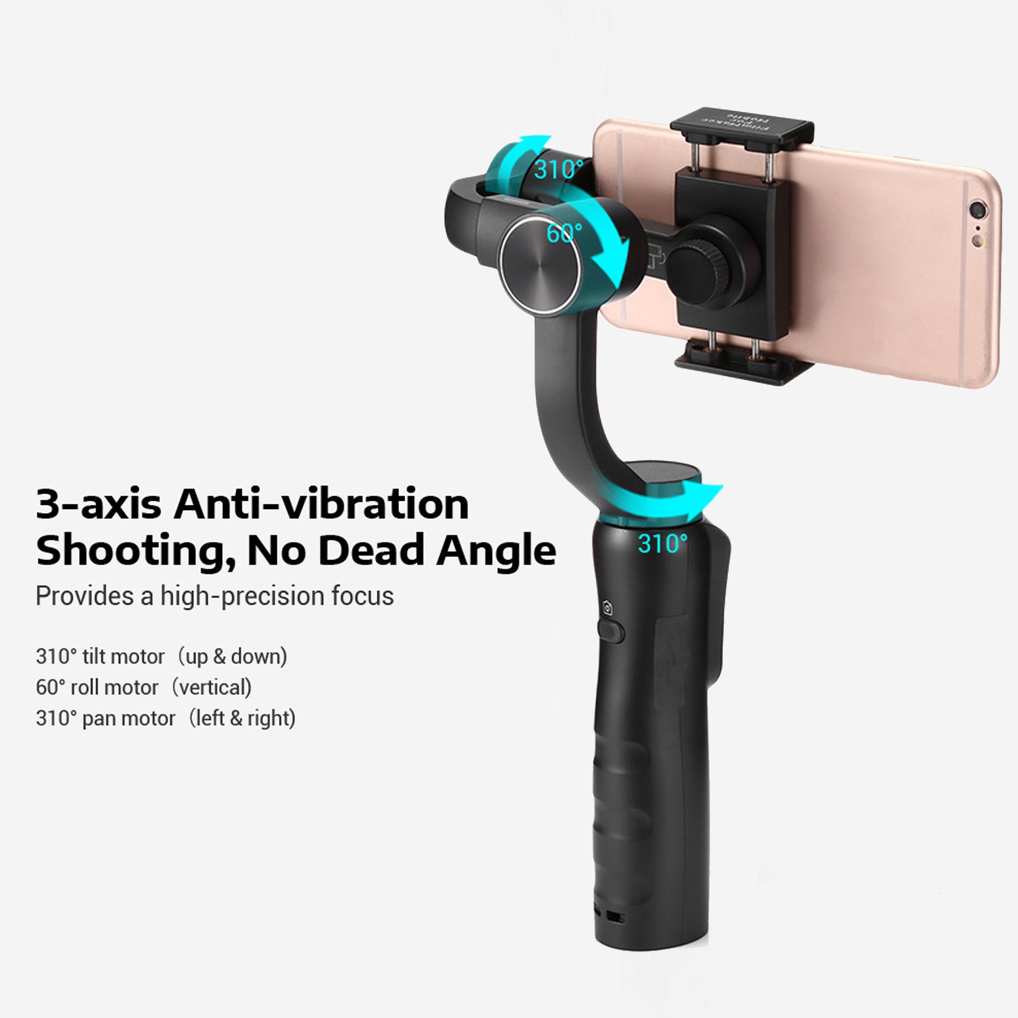 3-Axis Handheld Gimbal Stabilizer for Smartphones & Gopro with Face & Object Tracking Motion