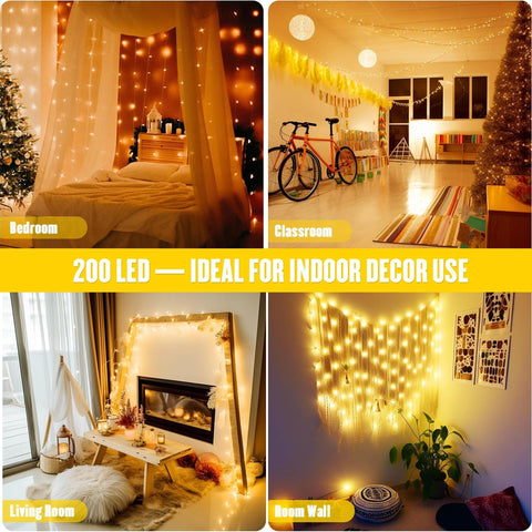 250 LED's String Lights for Indoor & Outdoor, Waterproof LED Fairy Light for Diwali Decoration, Wedding Lights Christmas Decor & New Year (50 Meter)