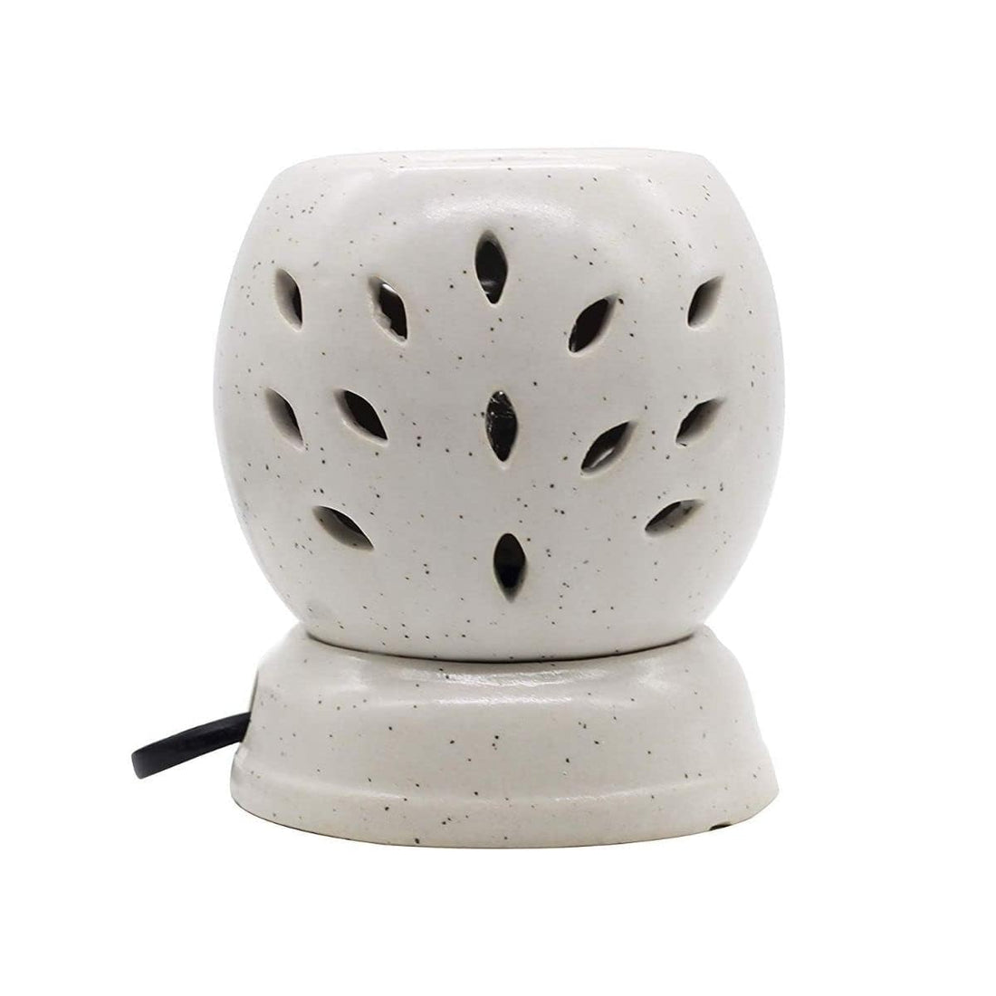 Round Ceramic Electric Aroma Diffuser and Oil Burner (Off-White)
