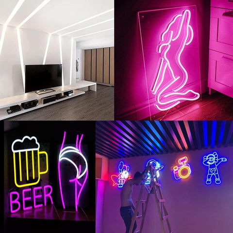 LED Neon Light Rope, Waterproof Outdoor Flexible Light With Connector, 120LED/M Silicone Light For Diwali, Christmas, Decoration ( 5 Meters)