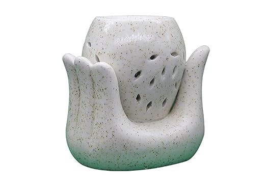 Ceramic Aroma Air Freshener Oil Burner Hand Shaped Diffuser for Aromatherapy , Night lamp for Home & Office Decor