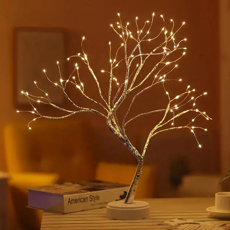 DIY Artificial Rice Led Tree Lamp: Create a Calm Atmosphere with Tabletop Bonsai spirit Tree Light Touch Switch Decoration