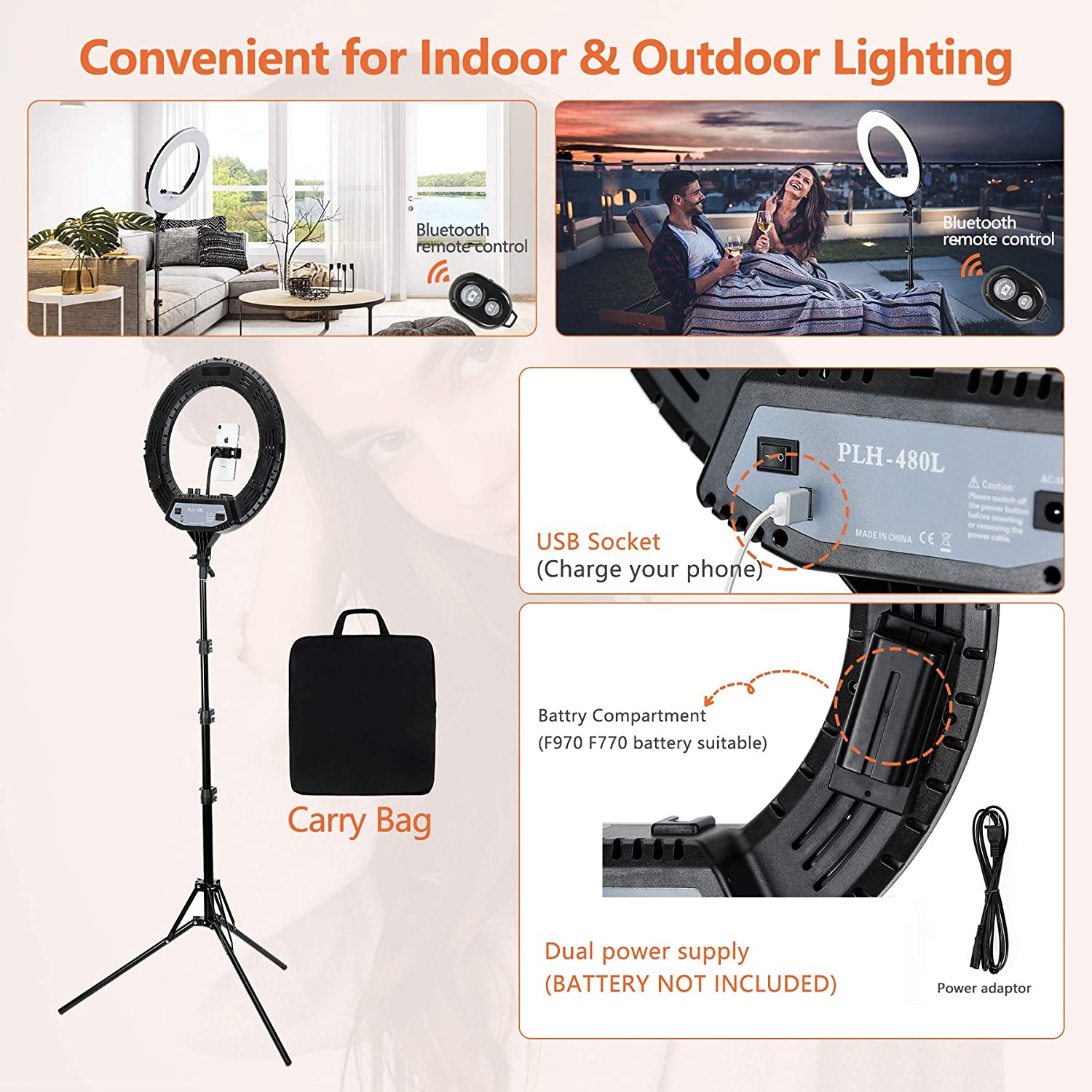 18-Inch RingLights with 9 feet Height Light Stand Kit