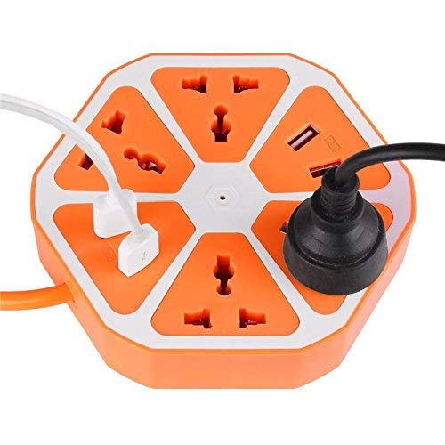 Extension Cord Power Socket with 4 USB Port & 4 Socket with 6 feet. Wire (Multicolor)