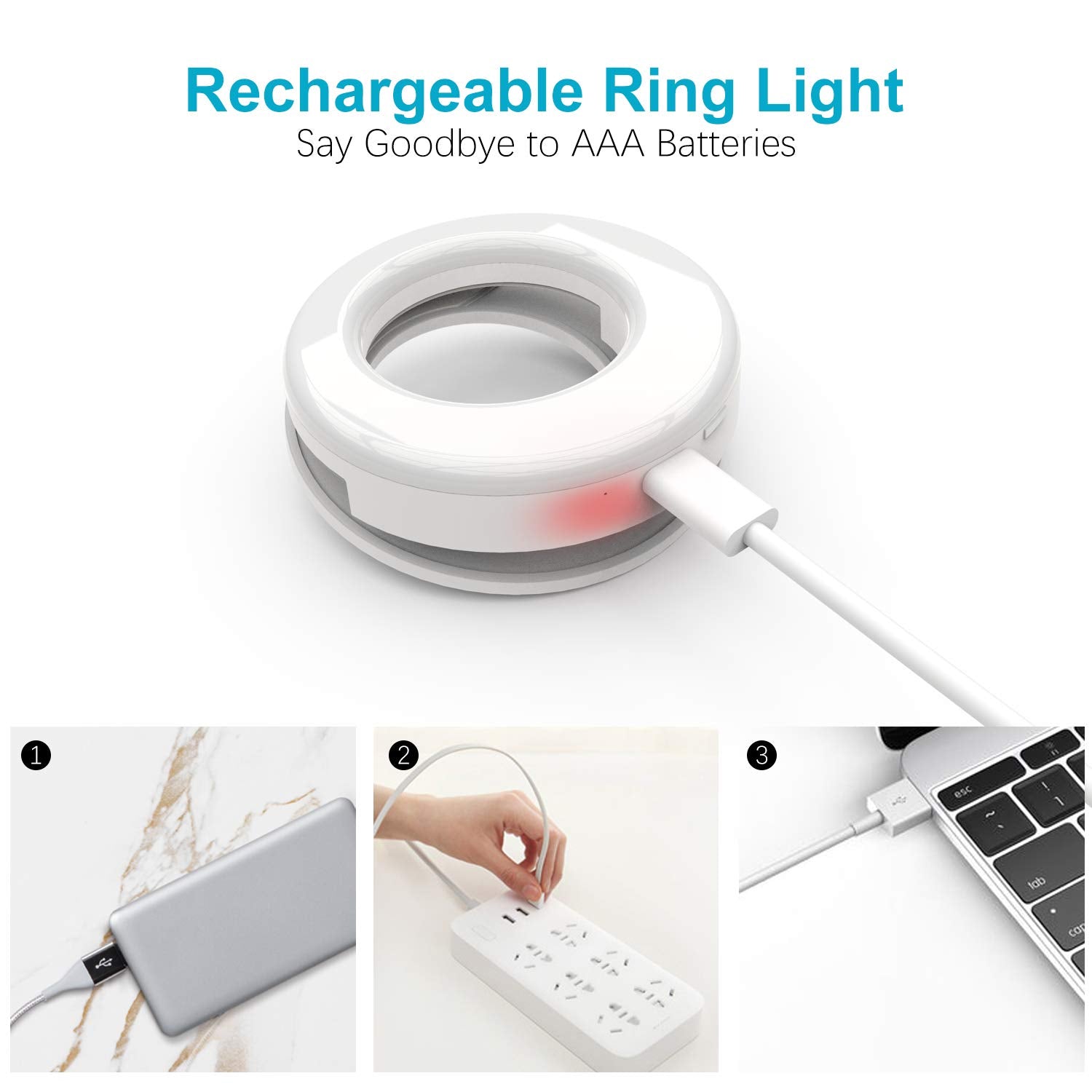 Mini Rechargeable Selfie RingLights  for Mobile