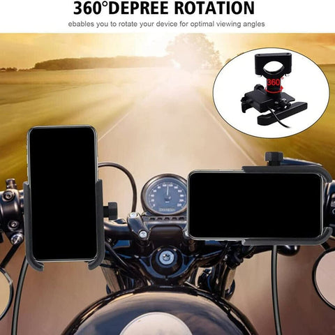 Heavy Metal Base Mobile Phone Holder for Bike Maps & GPS Navigation Motorcycle Phone Holder