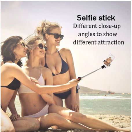 3-in-1 Multifunctional Selfie Stick & Tripod Stand with Remote (Black)