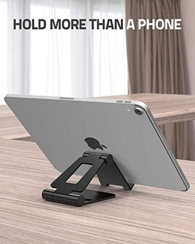 Mobile Phone Stand Adjustable Desktop Cradle Dock Compatible with All Smartphones (Plastic, Black)