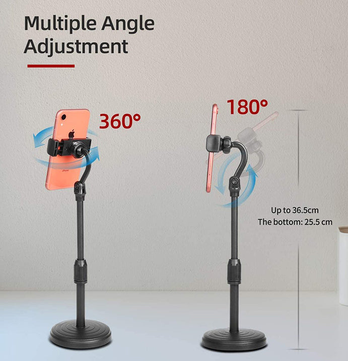 Adjustable and Desktop Phone Holder Stand (Black)
