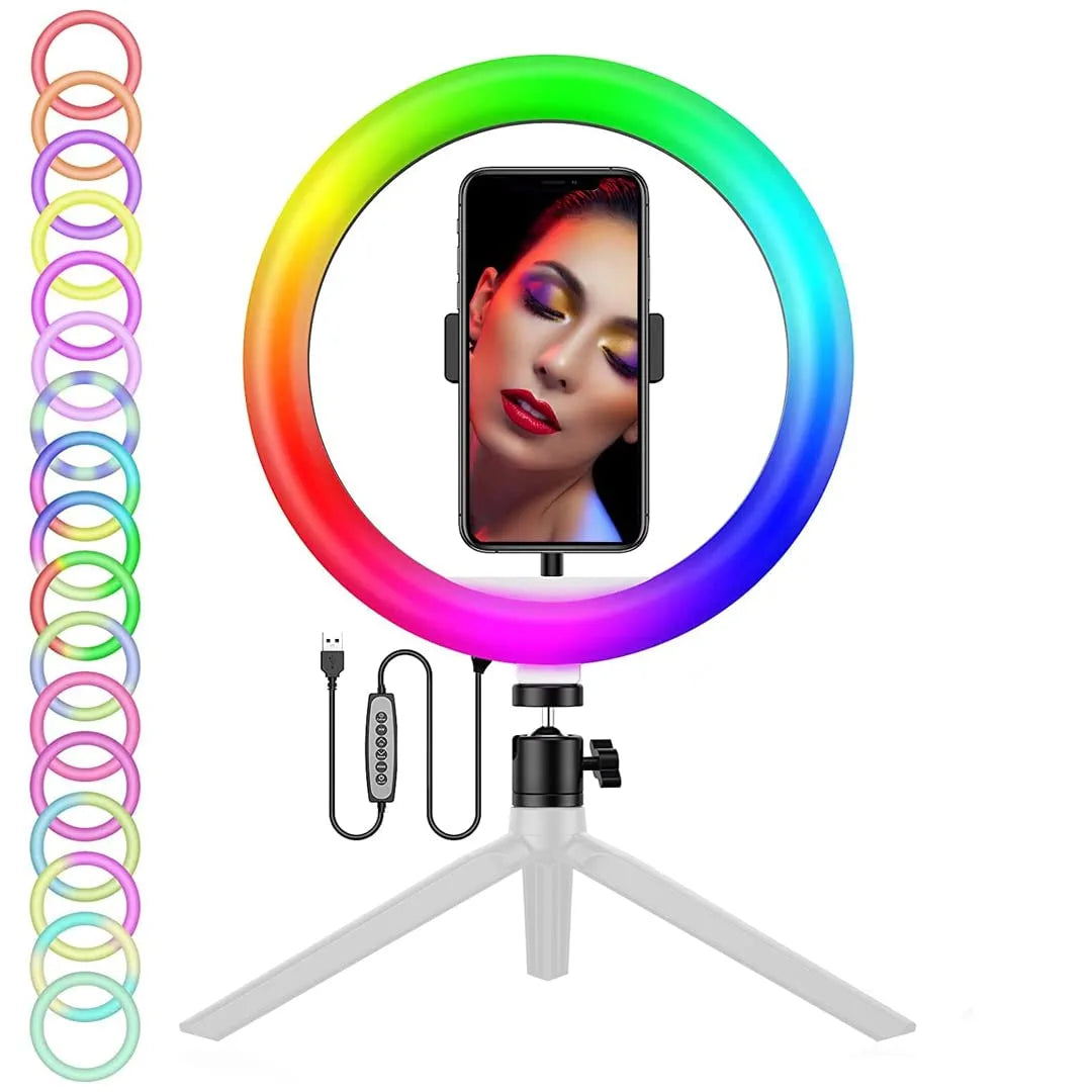 16-inch RGB RingLights with Mobile Phone Holder for Video Making ...