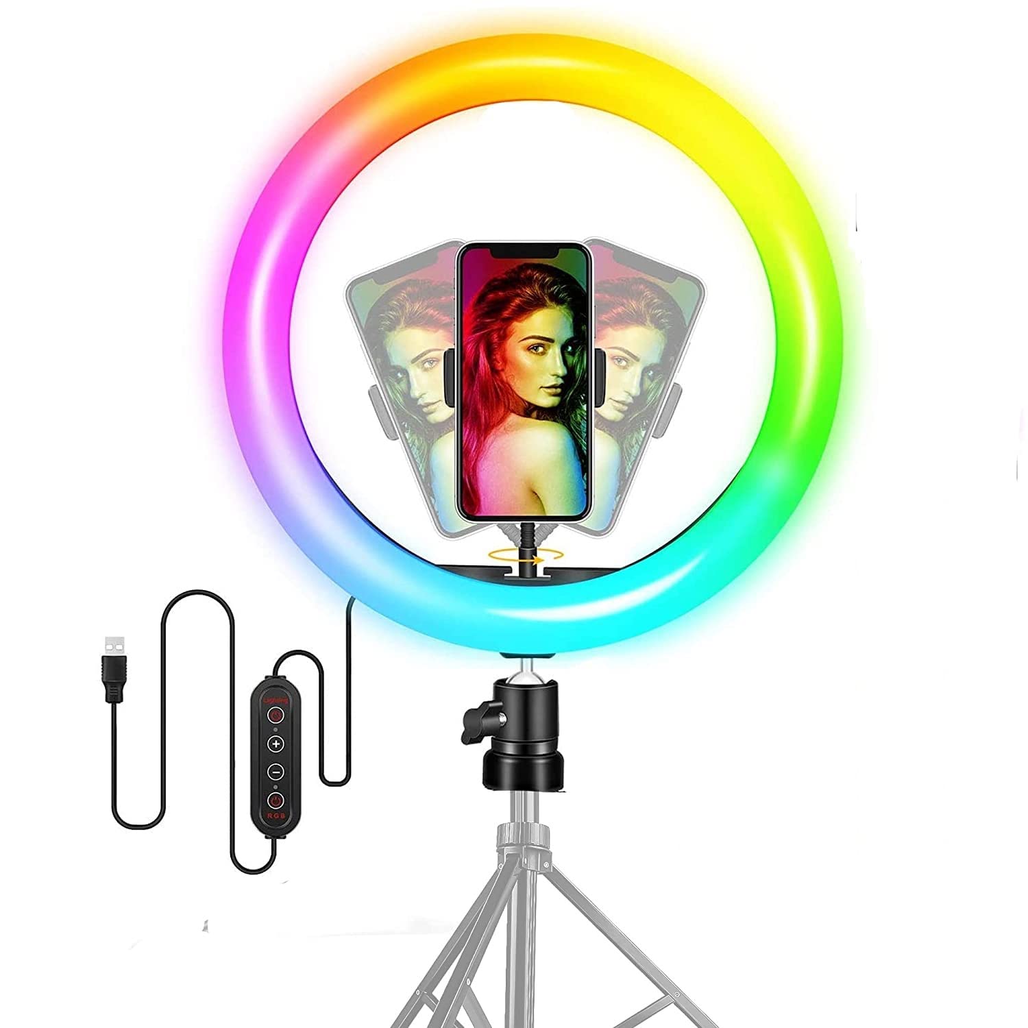 14 Inch RGB RingLights with Mobile Phone Holder