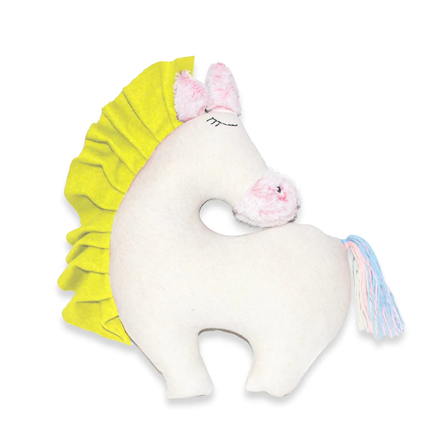 Unicorn Stuffed Soft Toys for Girls Gift Washable 100% Safe for Kids (25cm, offwhite+yellow)