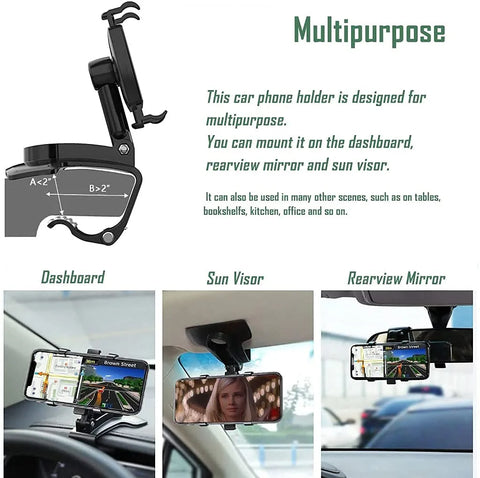 Car Phone Holder Mount for Dashboard Cell Phone Holder for Car Suitable for 4 to 7 inch Smartphones