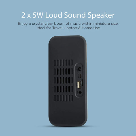 Bluetooth Speaker with Loud Stereo Sound, Rich Bass, 6-8 Hour Playtime for All Smartphone, Laptop, Computer