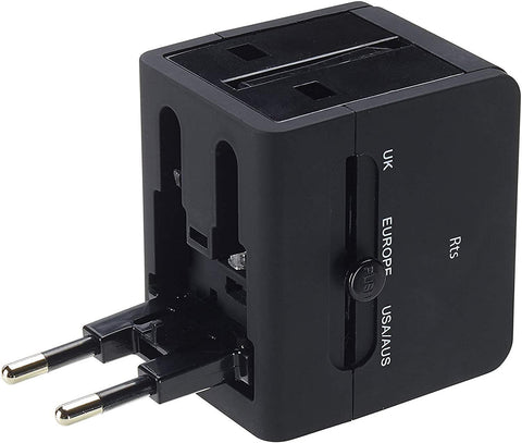 International Travel Adapter with 2 USB Ports Wall Charger Plug with Surge Protection