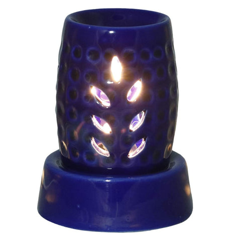 Aroma Oil Ceramic Floral Electric Oval Pillar Diffuser Burner with Electric Bulb and Oil for Room