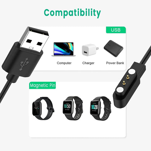Smart Watch Charger 2 Pin USB Fast Charger Magnetic Charging Cable Adapter (Smart Watch Charger 2 pin)