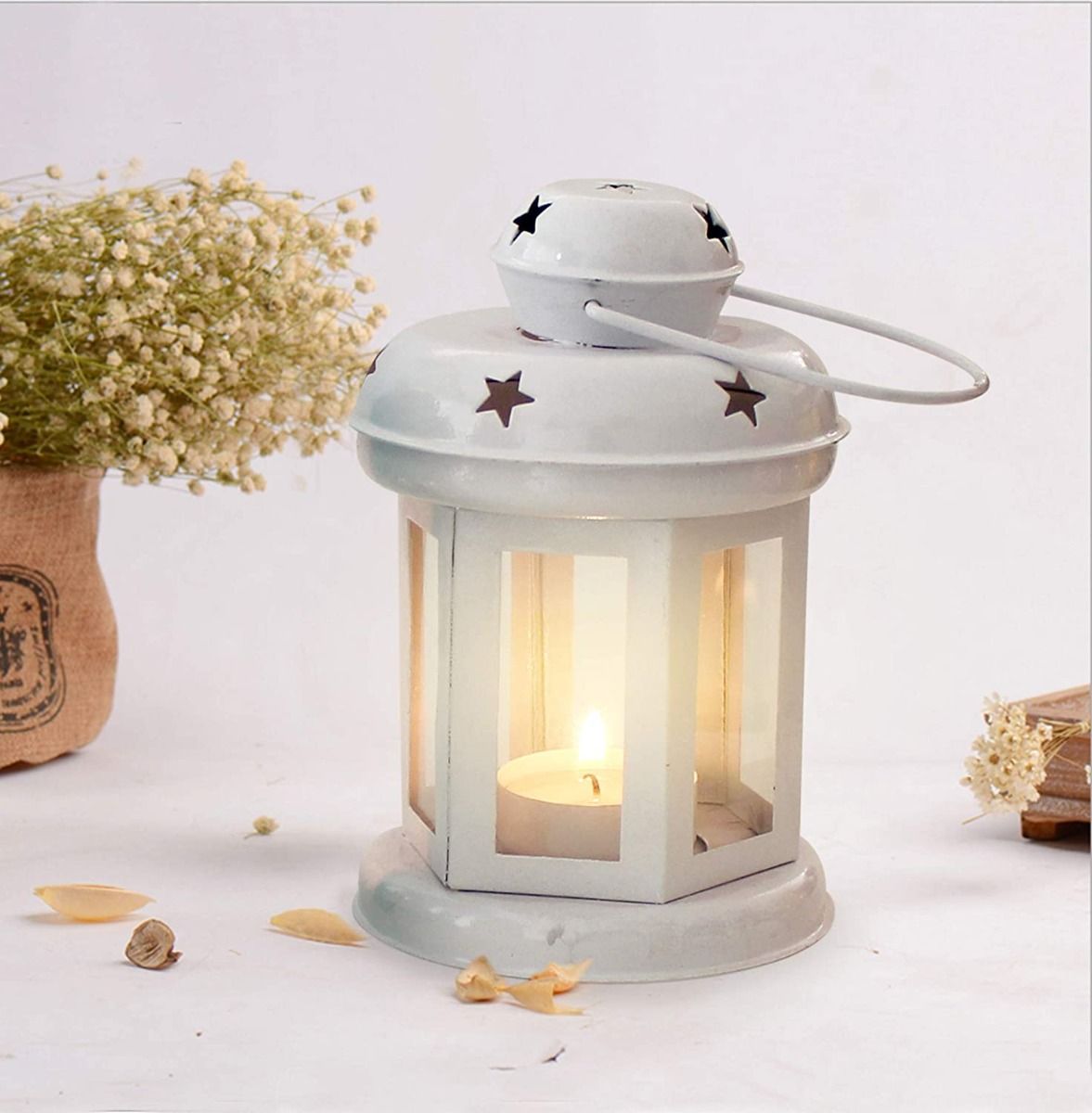 Metal Hanging Lantern Lamps Tealight Holder With Tealight Candle for Home Decoration