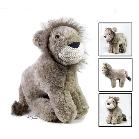 Stuffed Lion Animal Baby Toys Super Soft Fabric & Filling Toy for Girl/Boys (Cream Gray)