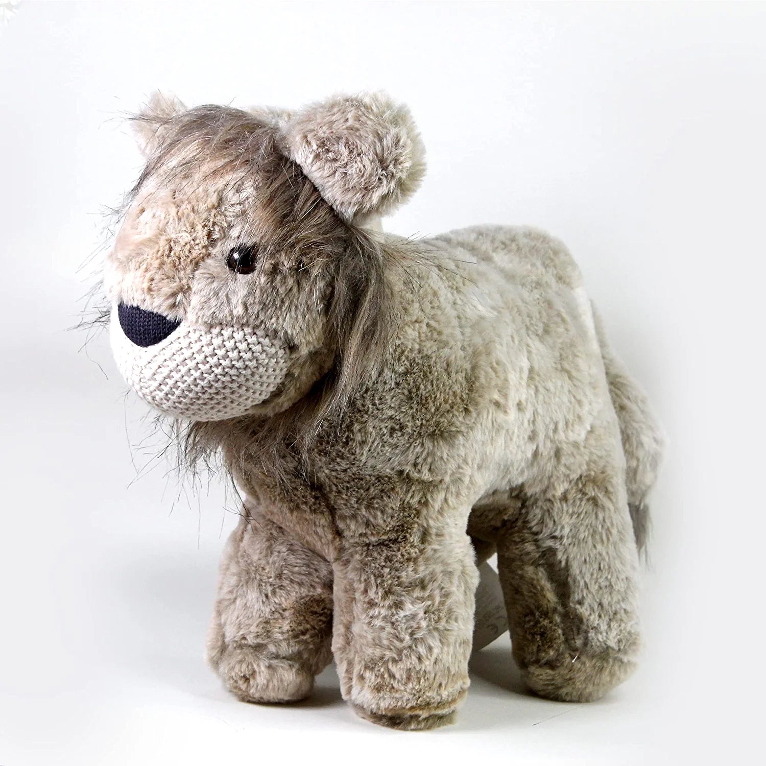 Stuffed Lion Animal Baby Toys Super Soft Fabric & Filling Toy for Girl/Boys (Cream Gray)