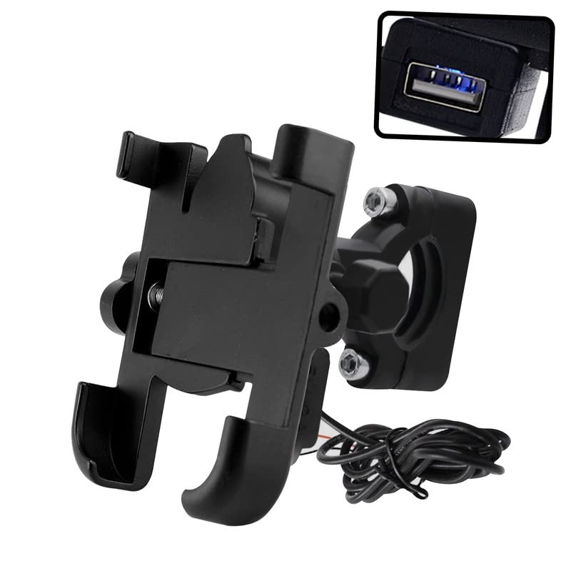 Universal Bike Mount Holder With Charger (Metal Body)
