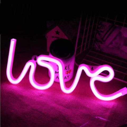 LOVE LED Neon Light Sign for Party Supplies, Room Decoration Accessory, Table Decoration