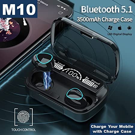 TWS BT5.1 Earphone Hifi Stereo Music Waterproof 3D Touch Headphones m10 wireless earbuds